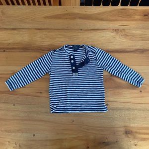 Polo Ralph Lauren blue and white striped henley, 3T